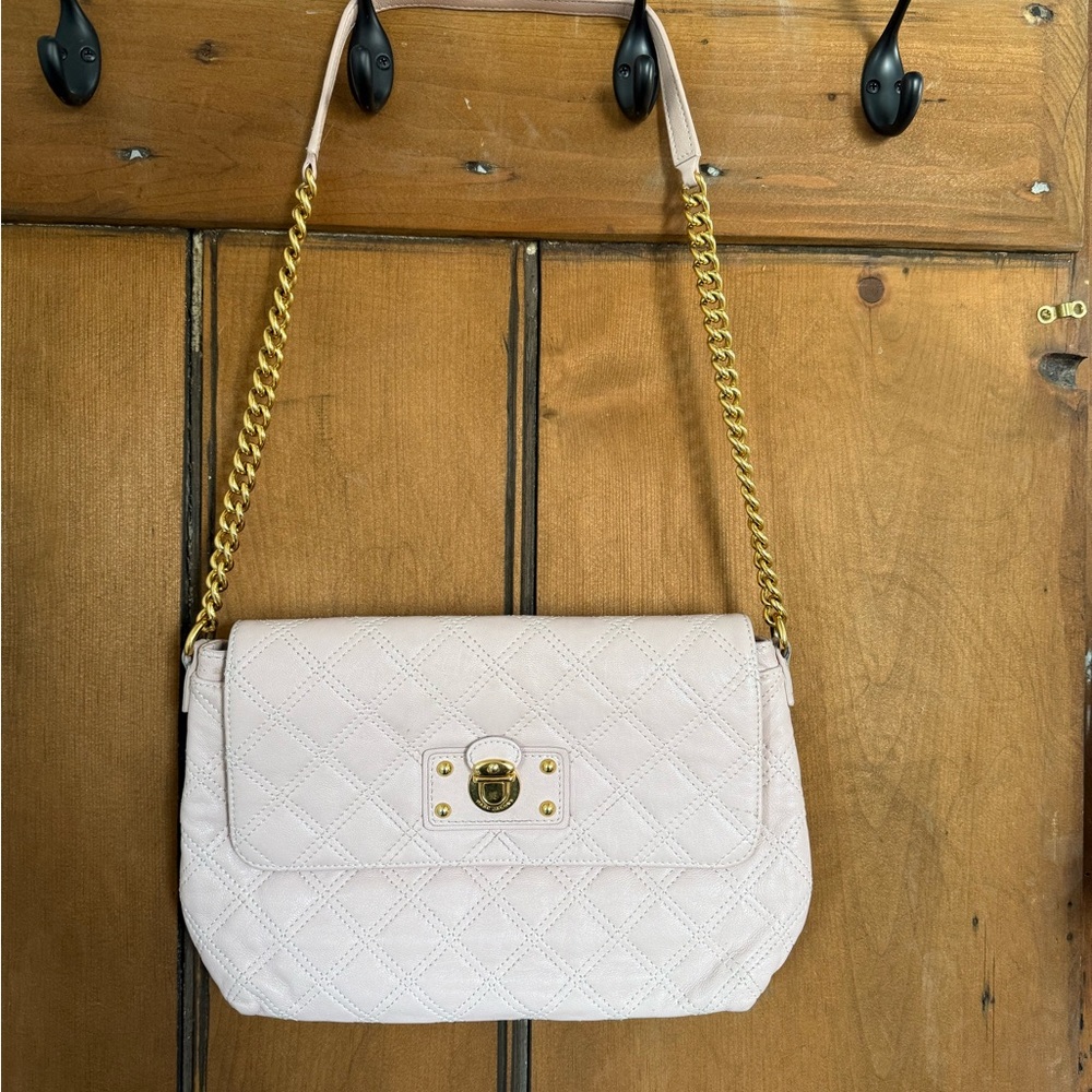 Marc Jacobs light pink Quilted Shoulder Bag with Gold Chain